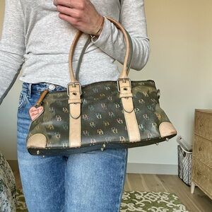 Dooney & Bourke Green and Tan Women's Rehab Bag
